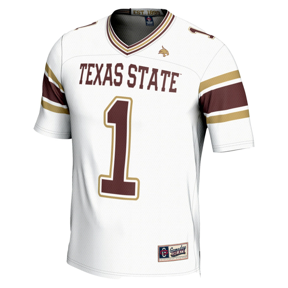 #1 Texas State Bobcats Endzone Football Jersey - White product image 3