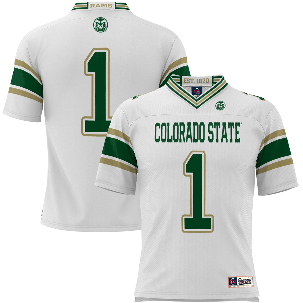 #1 Colorado State Rams Endzone Football Jersey - White product image 2
