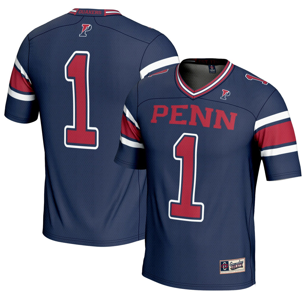 #1 Pennsylvania Quakers Endzone Football Jersey - Navy product image 1
