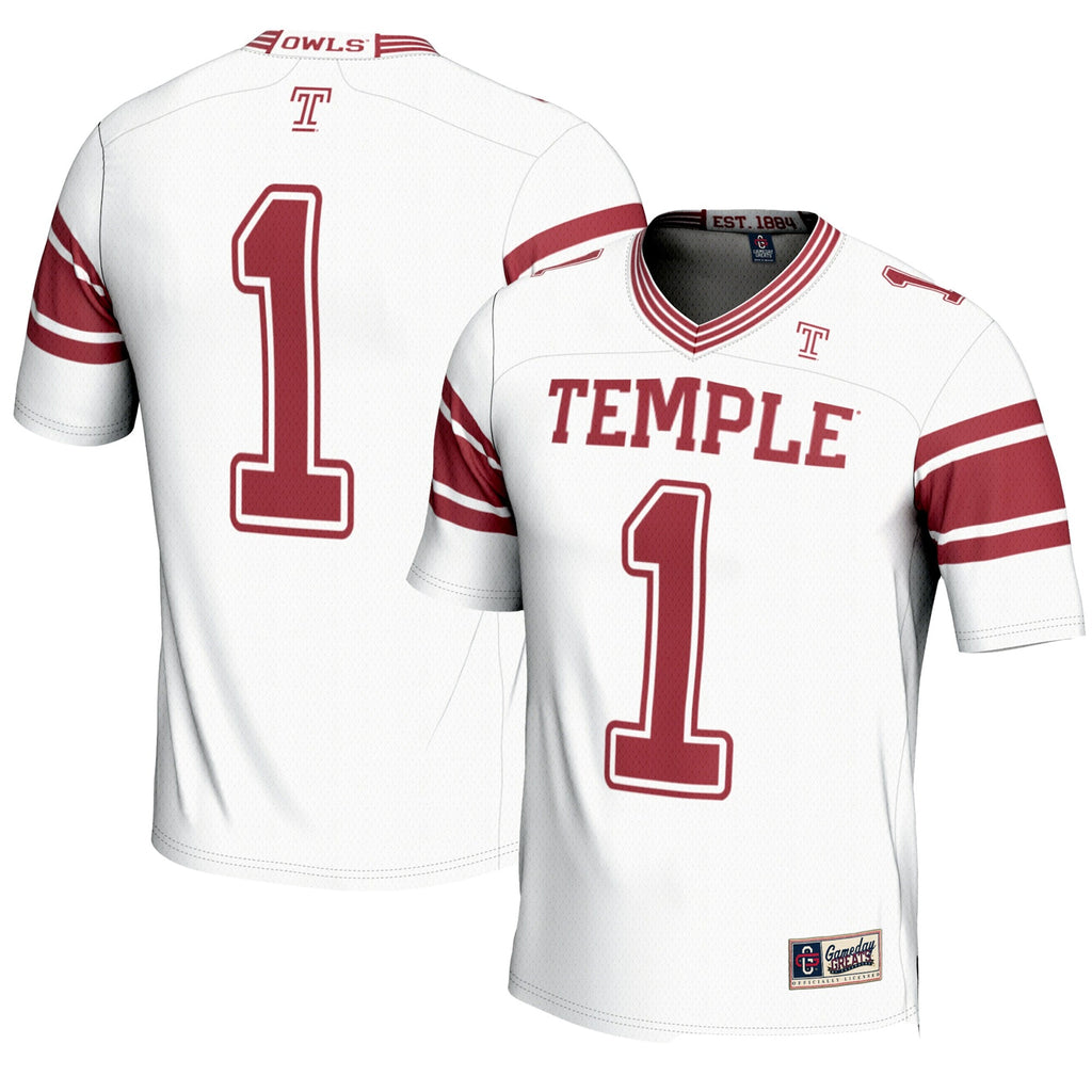 #1 Temple Owls Endzone Football Jersey - White product image 1