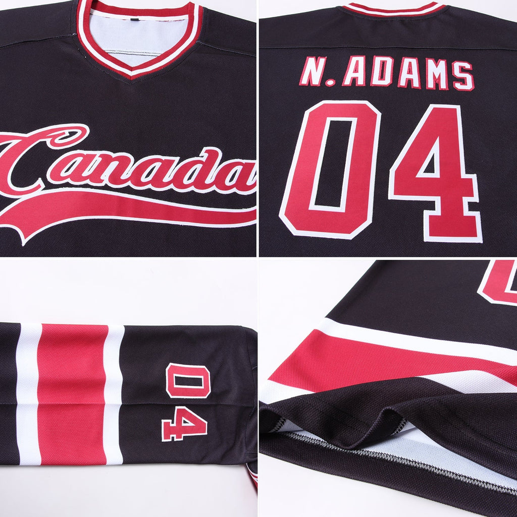 Custom Hockey Jersey - Black Maroon-White product image 5