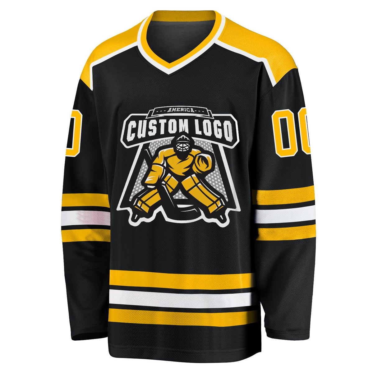 Custom Hockey Jersey - Black Gold-White product image 2