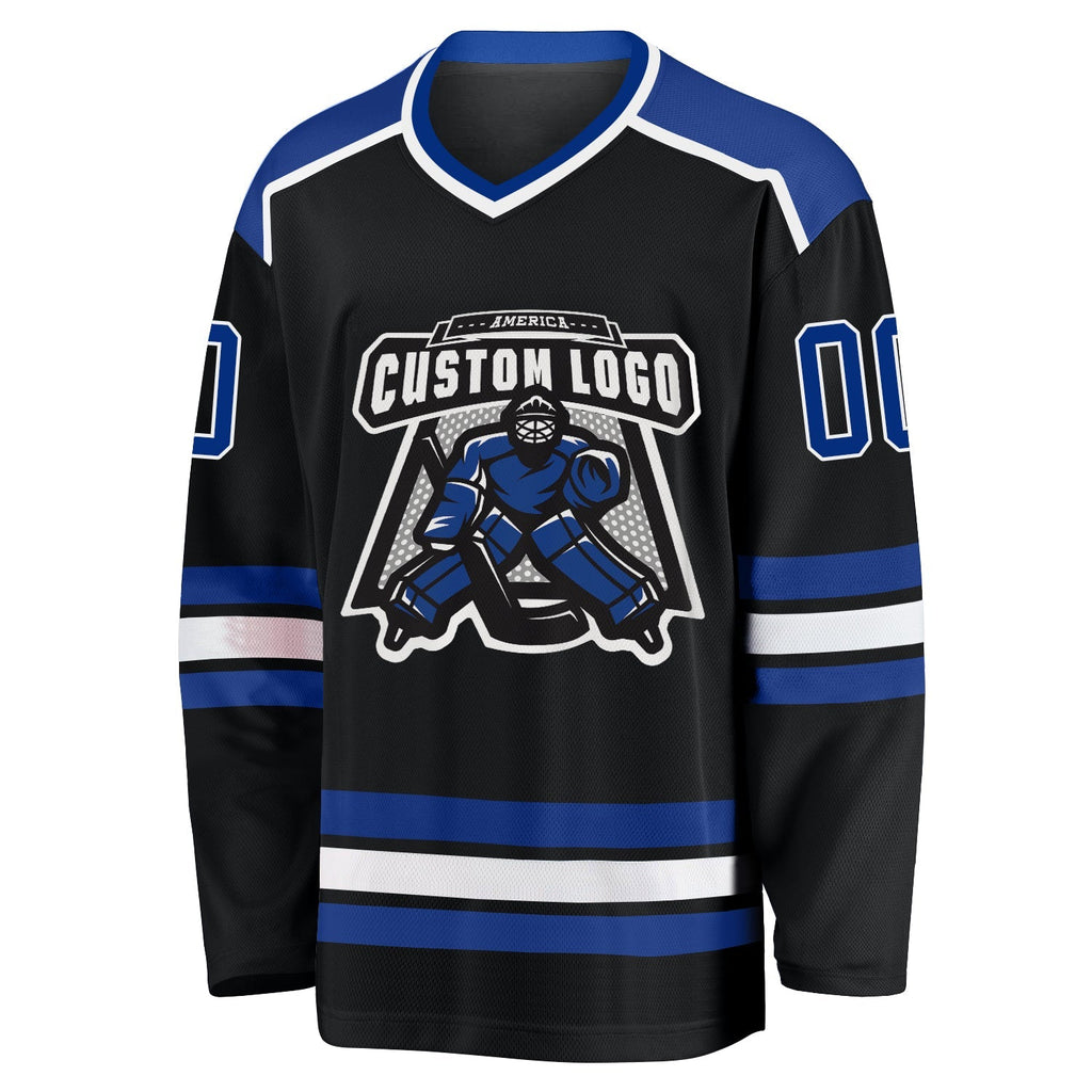 Custom Hockey Jersey - Black Royal-White product image 2