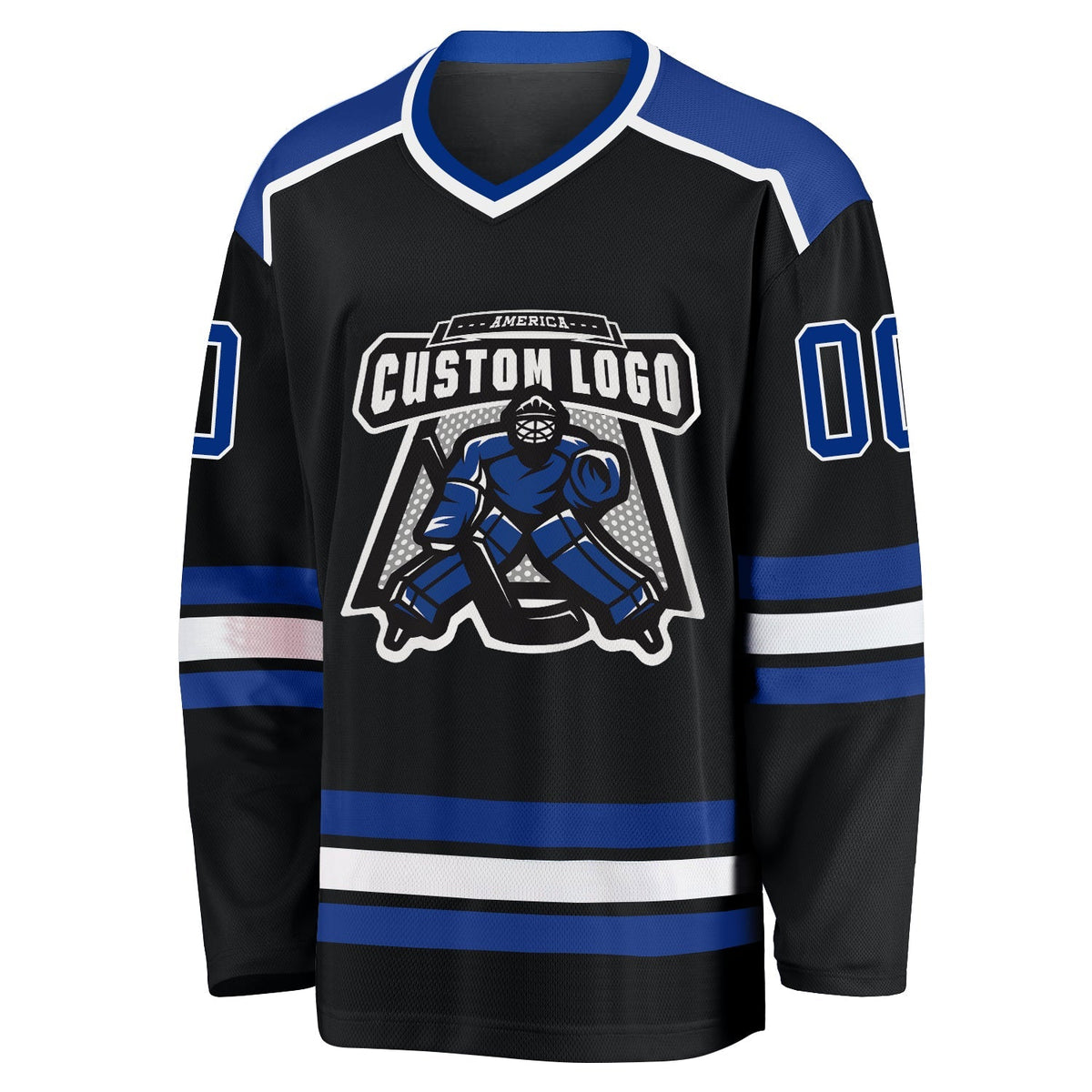 Custom Hockey Jersey - Black Royal-White product image 2