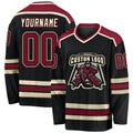 Custom Hockey Jersey - Black Crimson-Cream product image 1