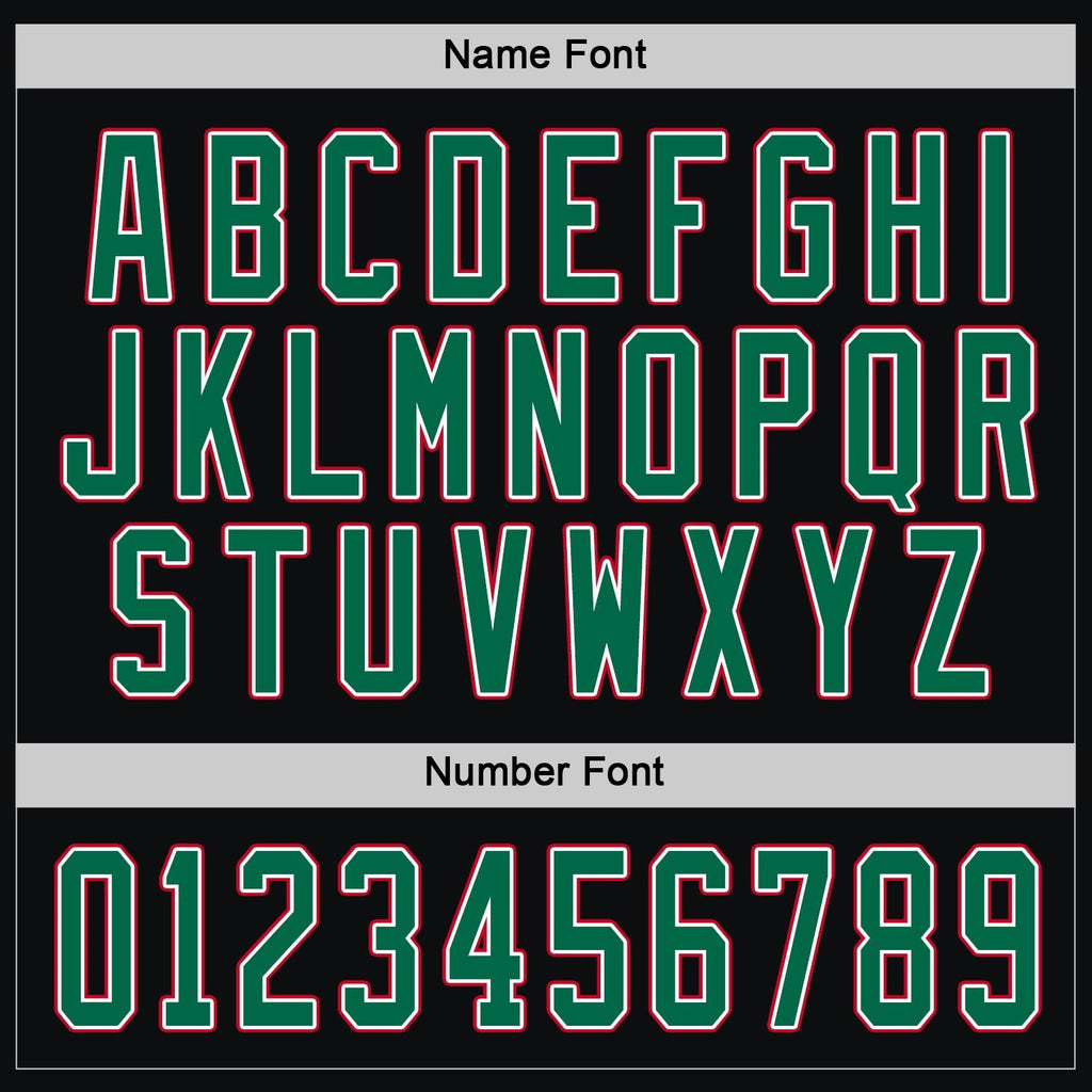 Custom Hockey Jersey - Black Kelly Green White-Red product image 4