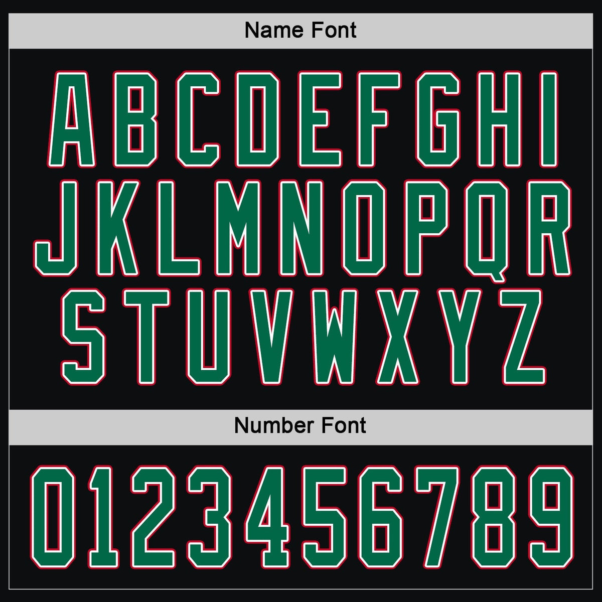 Custom Hockey Jersey - Black Kelly Green White-Red product image 4