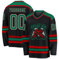 Custom Hockey Jersey - Black Kelly Green White-Red product image 1