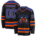 Custom Hockey Jersey - Black Royal White-Orange product image 1