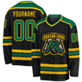 Custom Hockey Jersey - Black Kelly Green-Gold product image 1