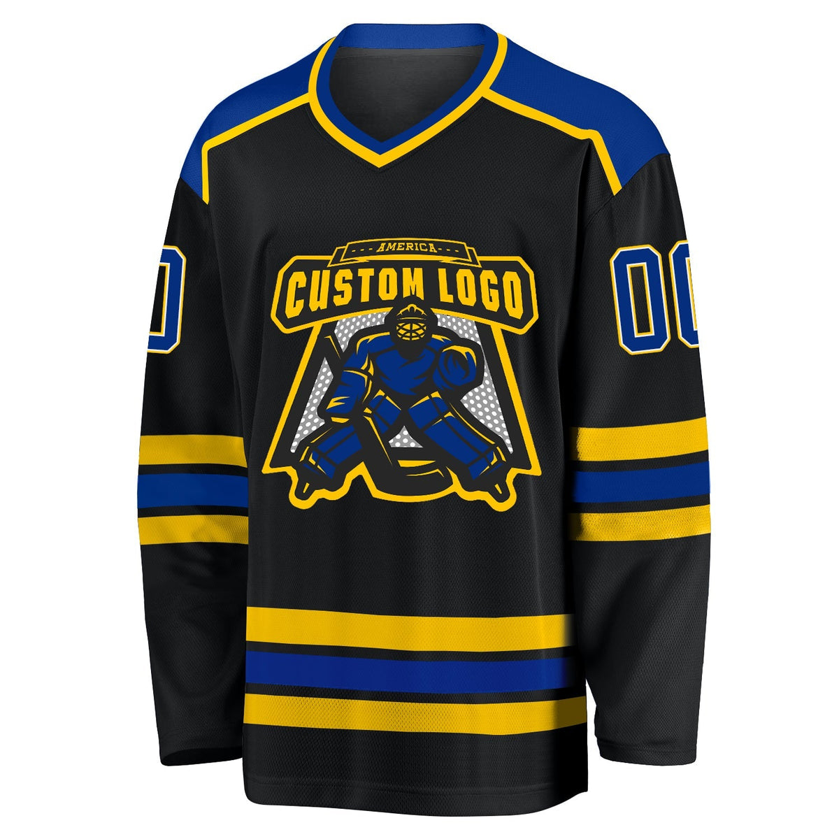 Custom Hockey Jersey - Black Royal-Gold product image 2