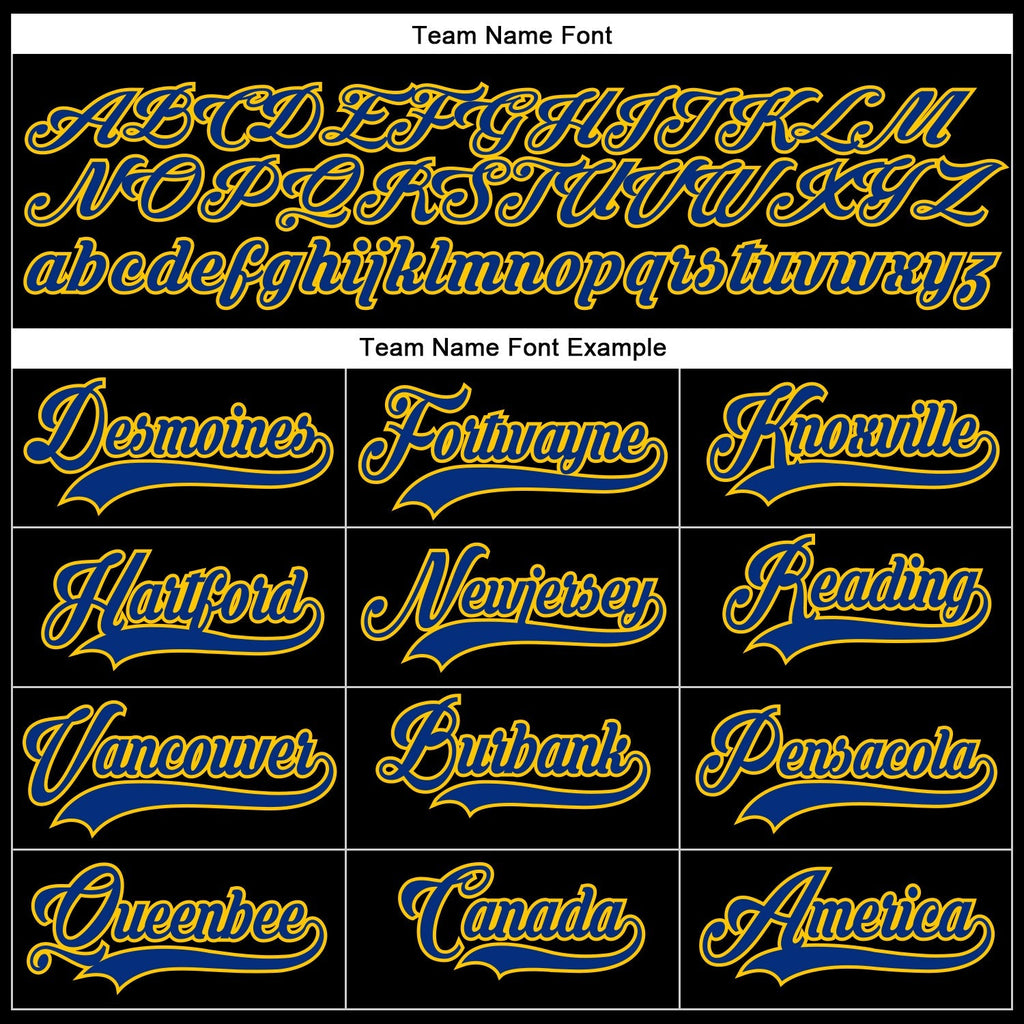 Custom Hockey Jersey - Black Royal-Yellow Lace Neck product image 4