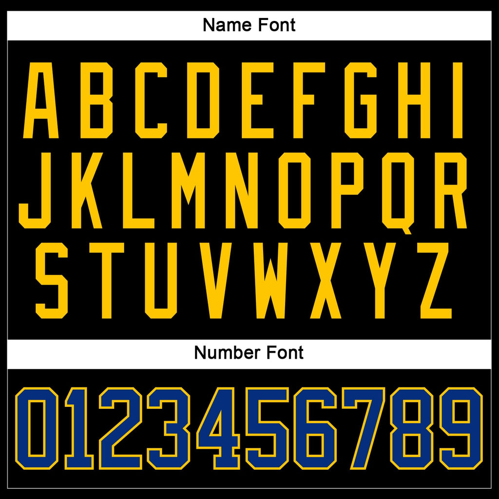 Custom Hockey Jersey - Black Royal-Yellow Lace Neck product image 5