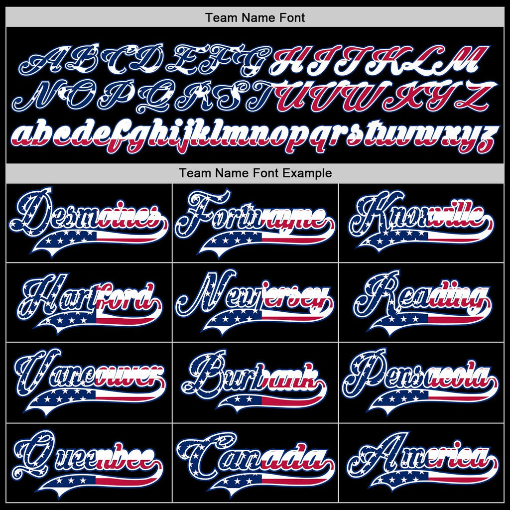 Custom Hockey Jersey - Black USA Flag Royal-Red product image 4