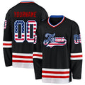 Custom Hockey Jersey - Black USA Flag Royal-Red product image 1