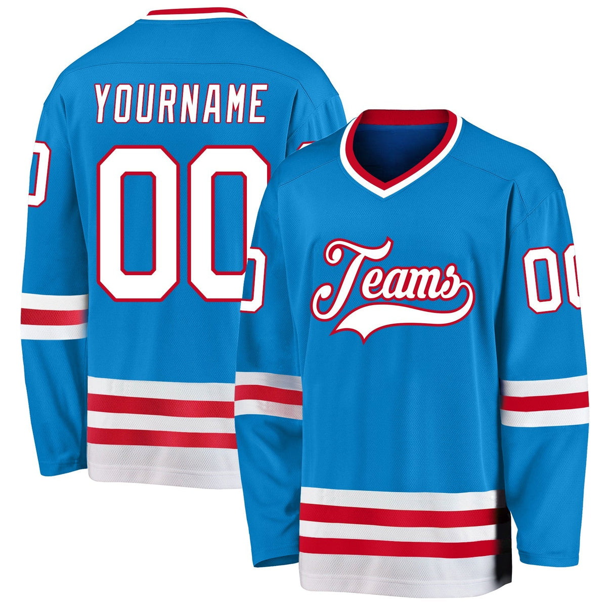 Custom Hockey Jersey - Blue White-Red product image 1
