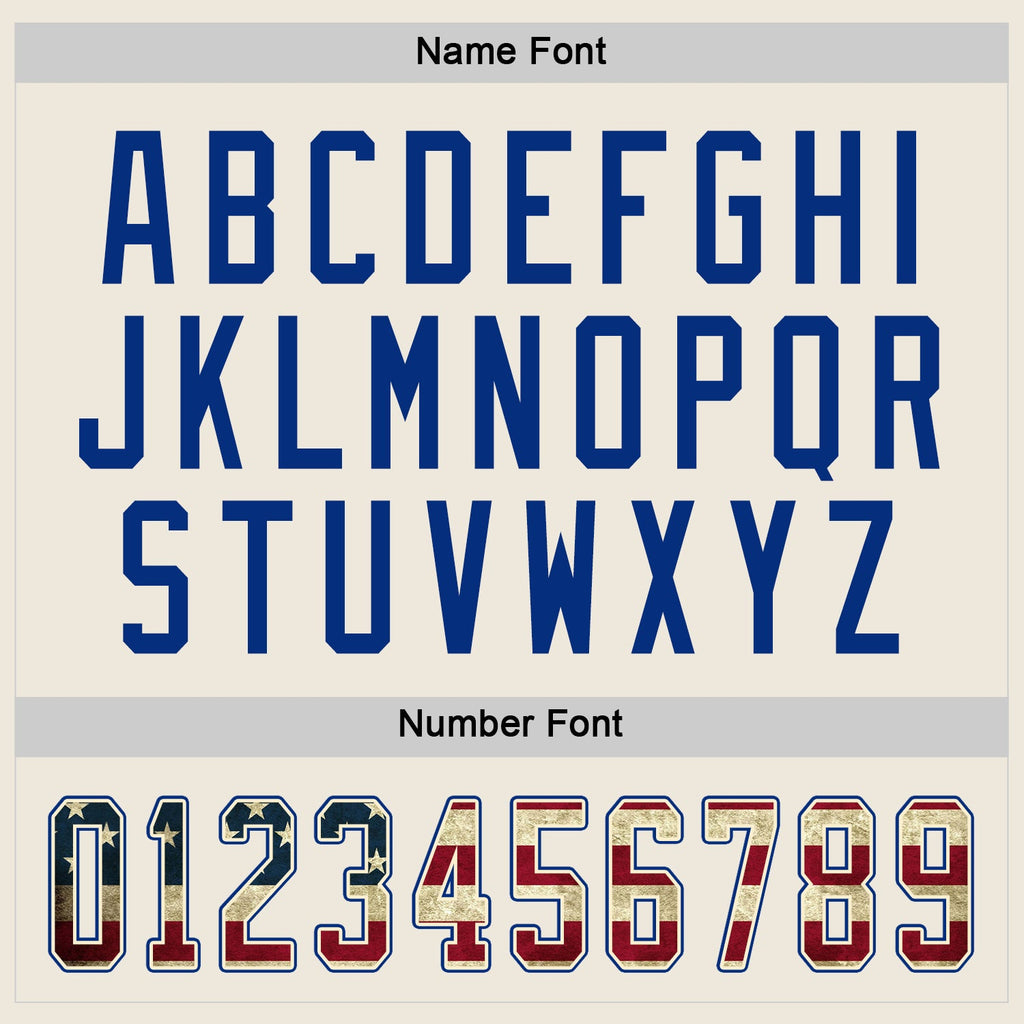 Custom Hockey Jersey - Cream Vintage USA Flag Royal-Red product image 3