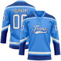 Custom Hockey Jersey - Powder Blue White-Royal Lace Neck product image 1