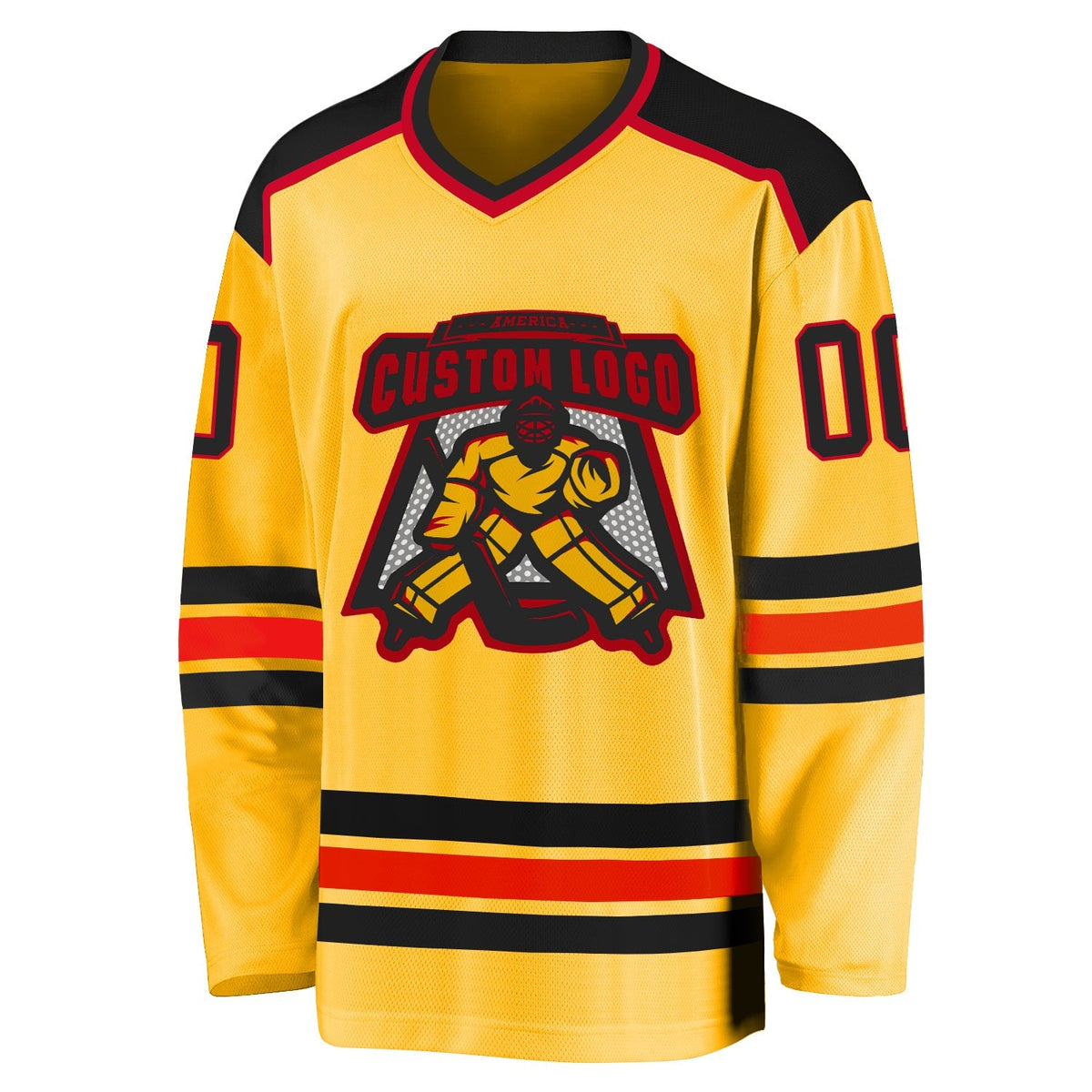 Custom Hockey Jersey - Gold Black-Red product image 2