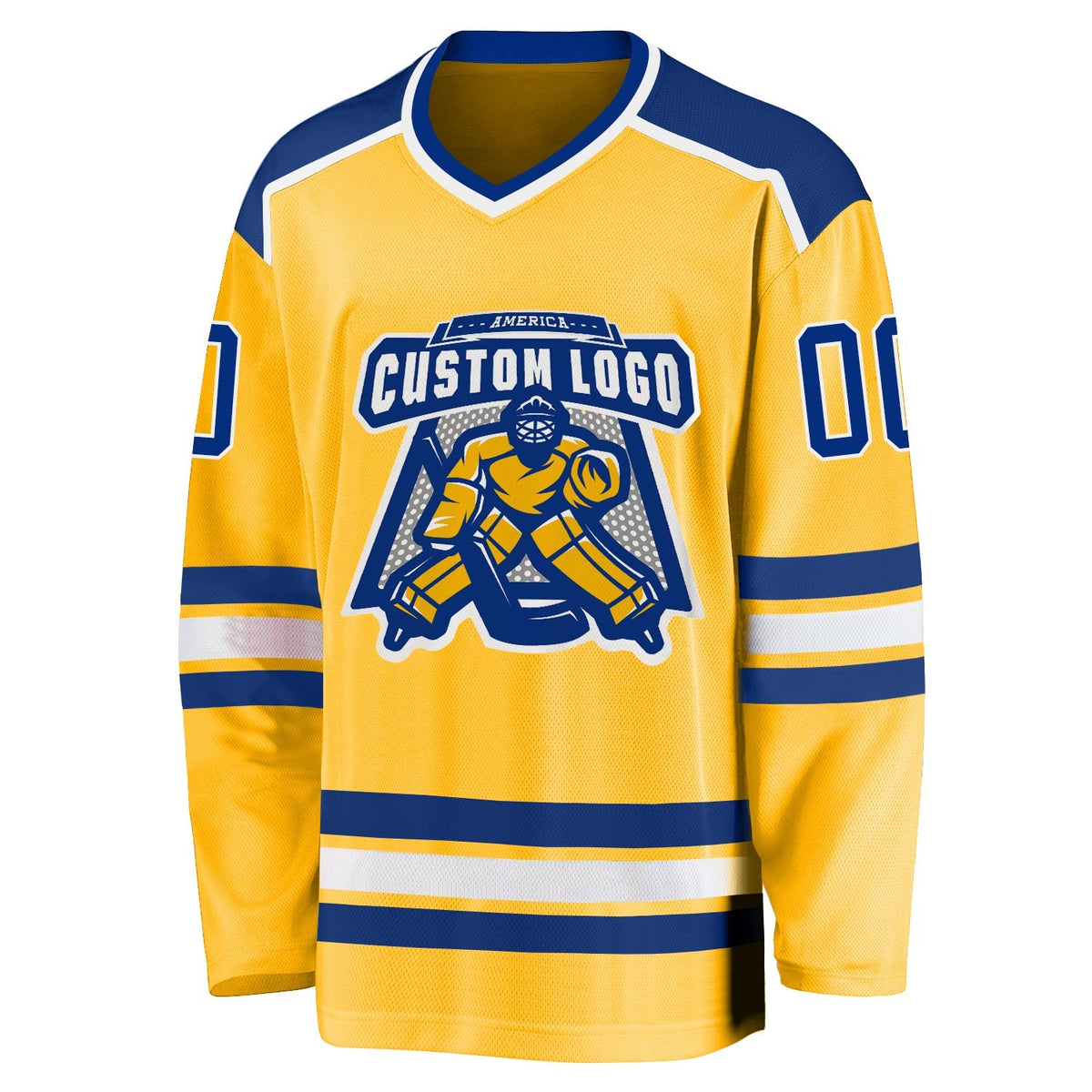 Custom Hockey Jersey - Gold Royal-White product image 2