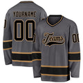 Custom Hockey Jersey - Steel Gray Black-Old Gold product image 1