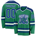 Custom Hockey Jersey - Kelly Green Royal-White product image 1