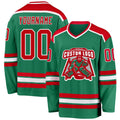 Custom Hockey Jersey - Kelly Green Red-White product image 1