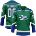 Custom Hockey Jersey - Kelly Green White-Royal Lace Neck product image 1