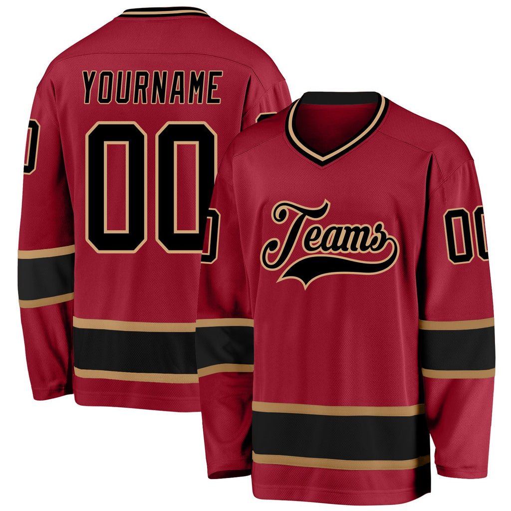 Custom Hockey Jersey - Maroon Black-Old Gold product image 1