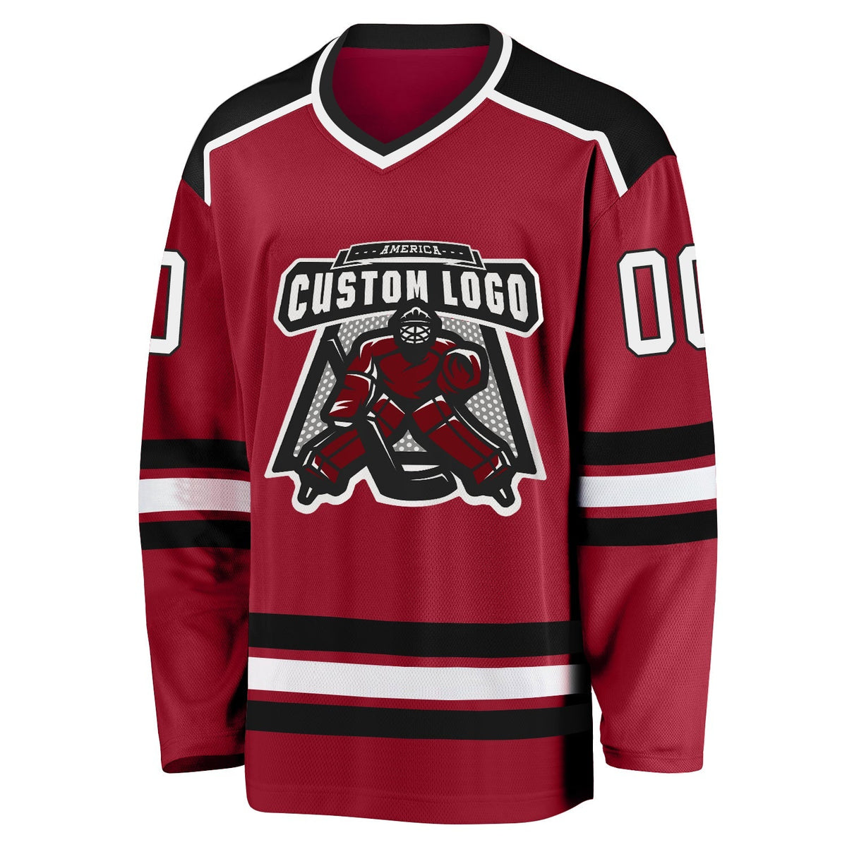 Custom Hockey Jersey - Maroon White-Black product image 2