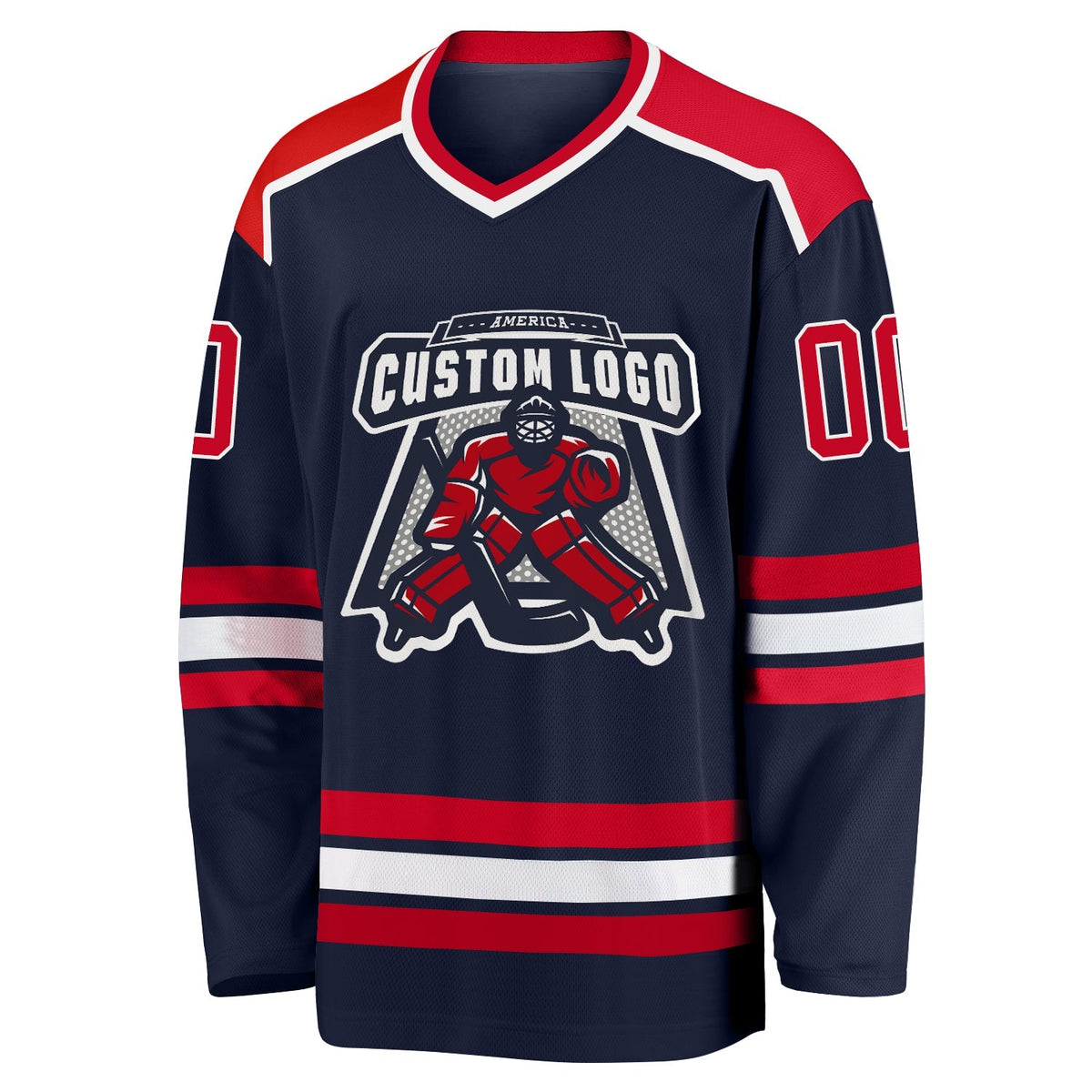 Custom Hockey Jersey - Navy Red-White product image 2