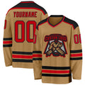 Custom Hockey Jersey - Old Gold Red-Black product image 1