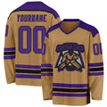 Custom Hockey Jersey - Old Gold Purple-Black product image 1