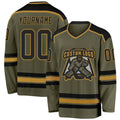 Custom Hockey Jersey - Olive Black-Old Gold Salute To product image 1