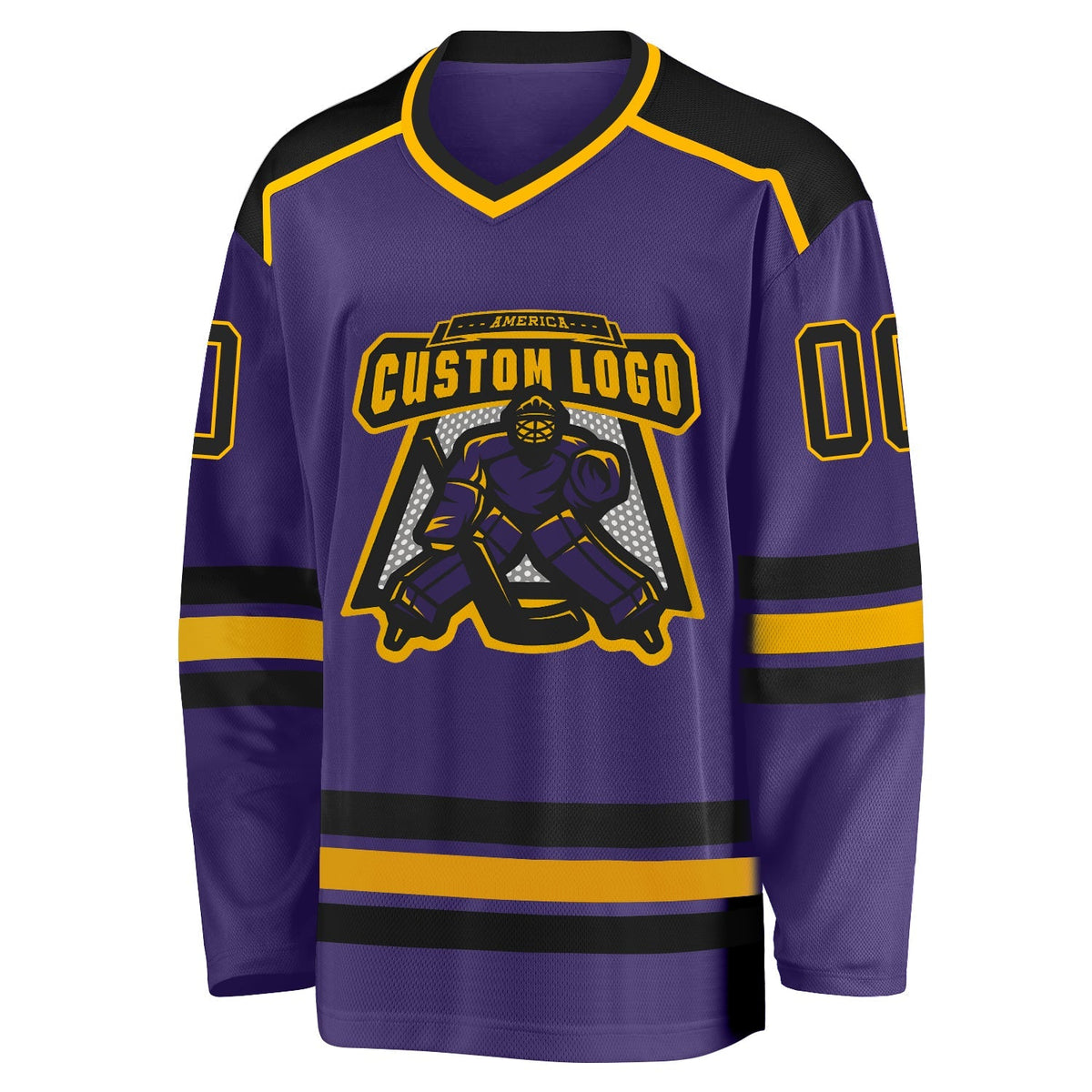 Custom Hockey Jersey - Purple Black-Gold product image 2