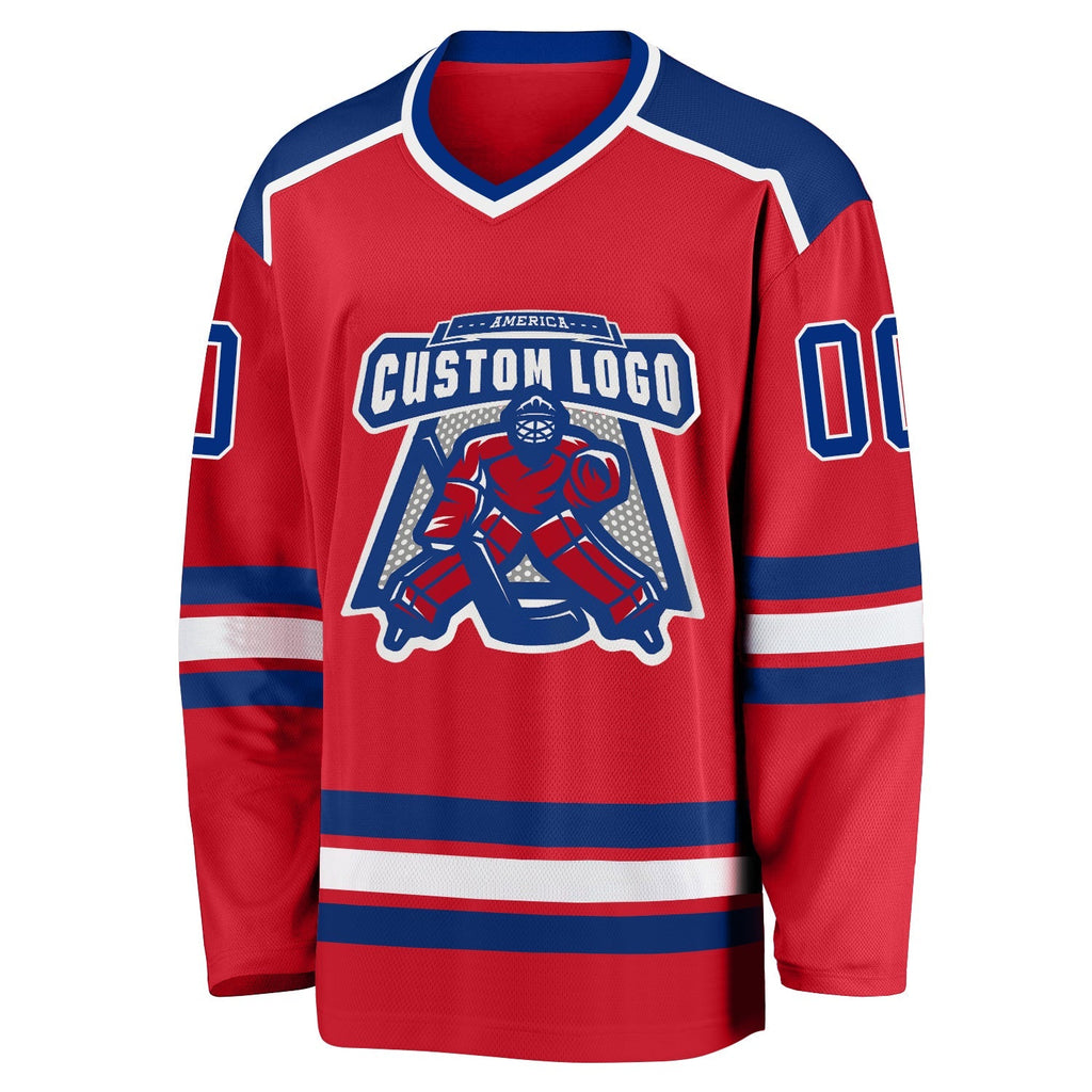 Custom Hockey Jersey - Red Royal-White product image 2