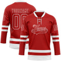 Custom Hockey Jersey - Red White Lace Neck product image 1