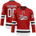 Custom Hockey Jersey - Red White-Black Lace Neck product image 1