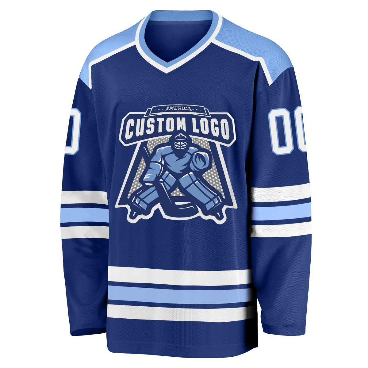 Custom Hockey Jersey - Royal White-Light Blue product image 2