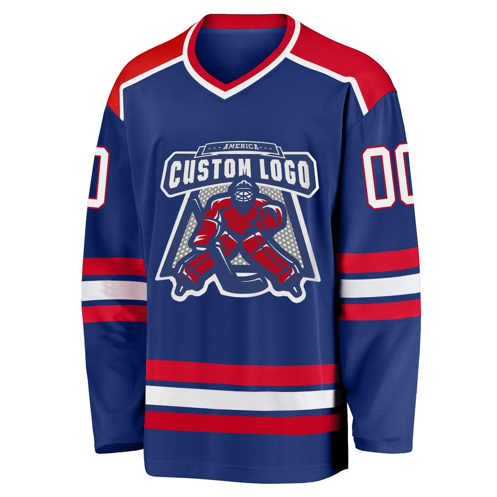 Custom Hockey Jersey - Royal Red-White product image 2