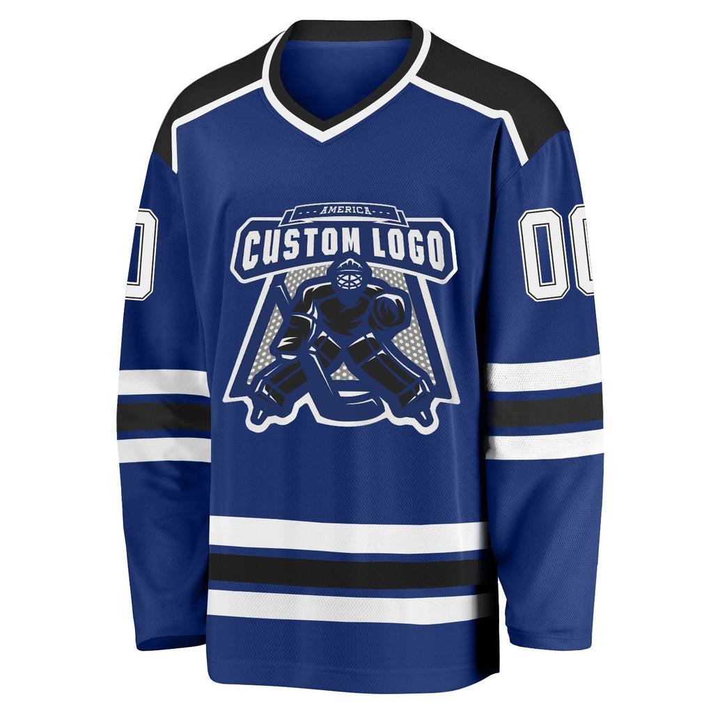 Custom Hockey Jersey - Royal White-Black product image 2
