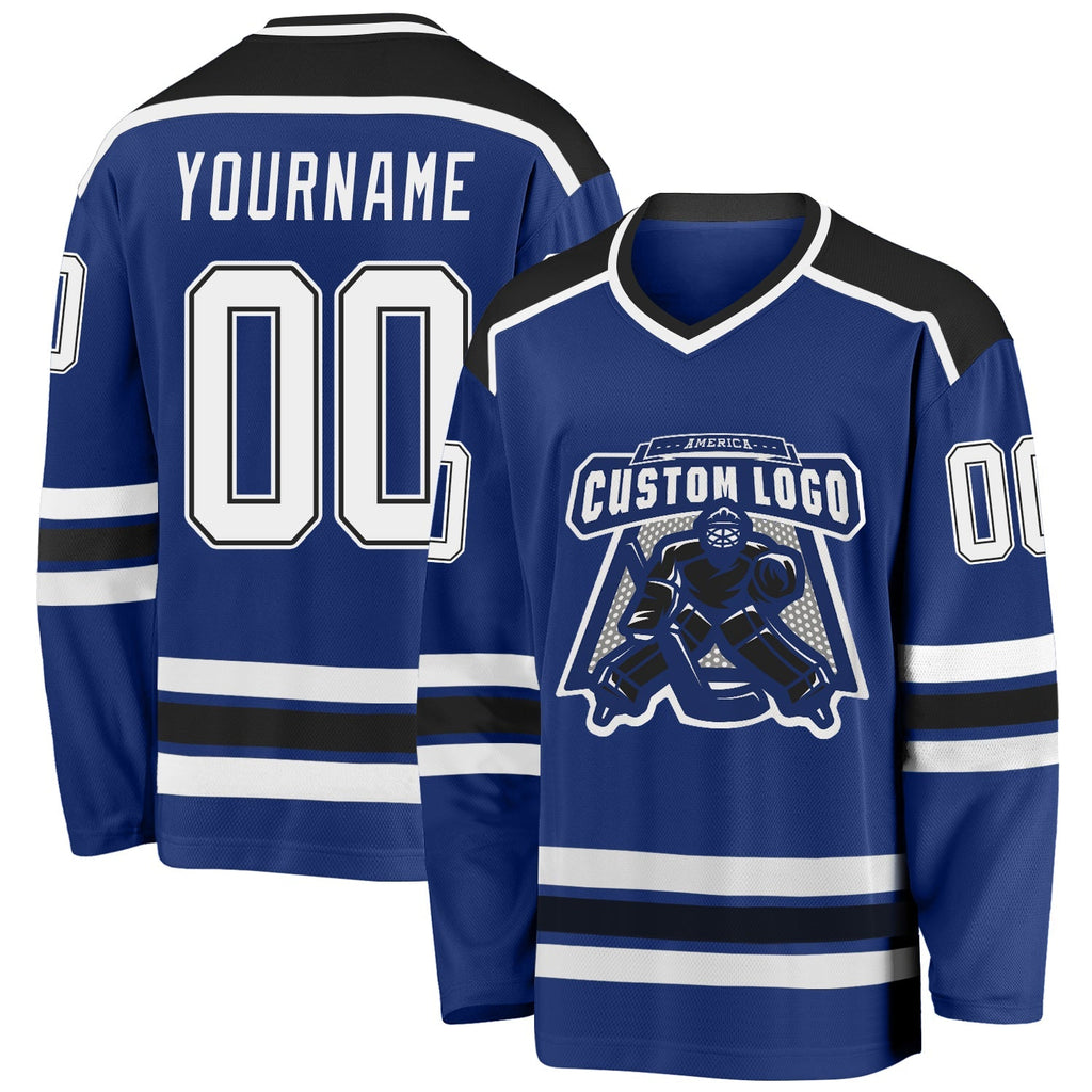 Custom Hockey Jersey - Royal White-Black product image 1