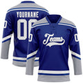 Custom Hockey Jersey - Royal White-Gray Lace Neck product image 1