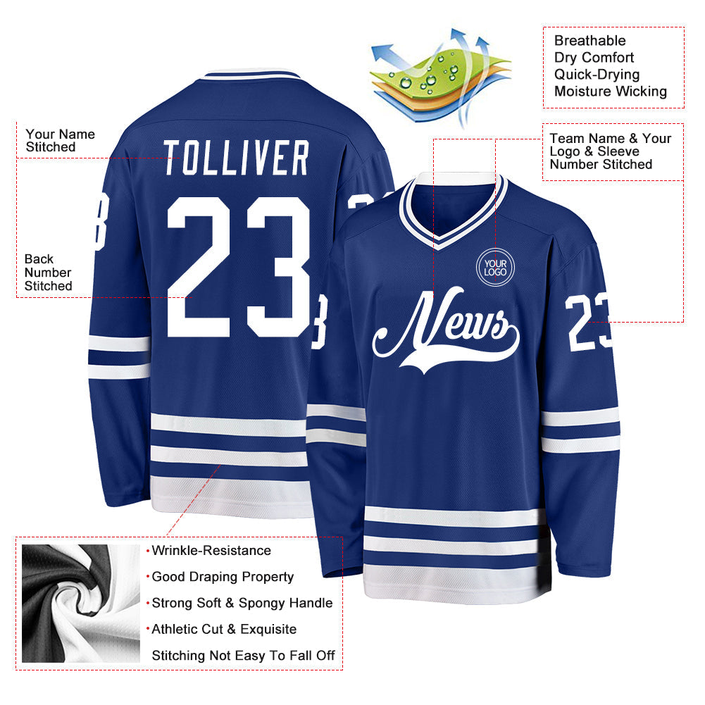 Custom Hockey Jersey - Royal White product image 3