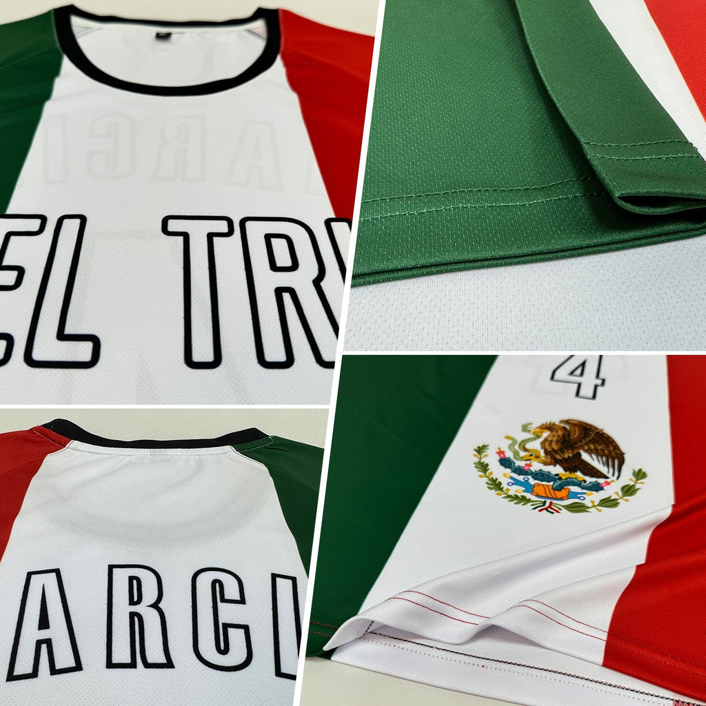 Custom Soccer Jersey - Kelly Green White Red-Black product image 5