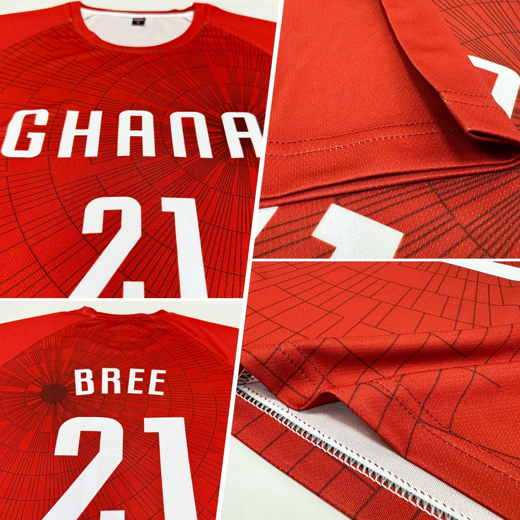 Custom Soccer Jersey - Red White Sublimation Uniform product image 3