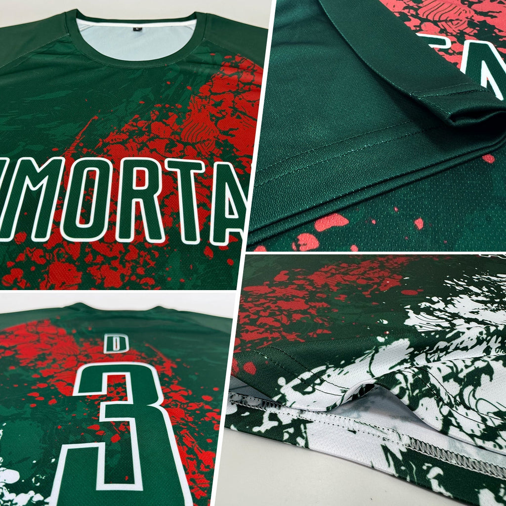 Custom Soccer Jersey - Green Red-White Sublimation Mexico product image 3