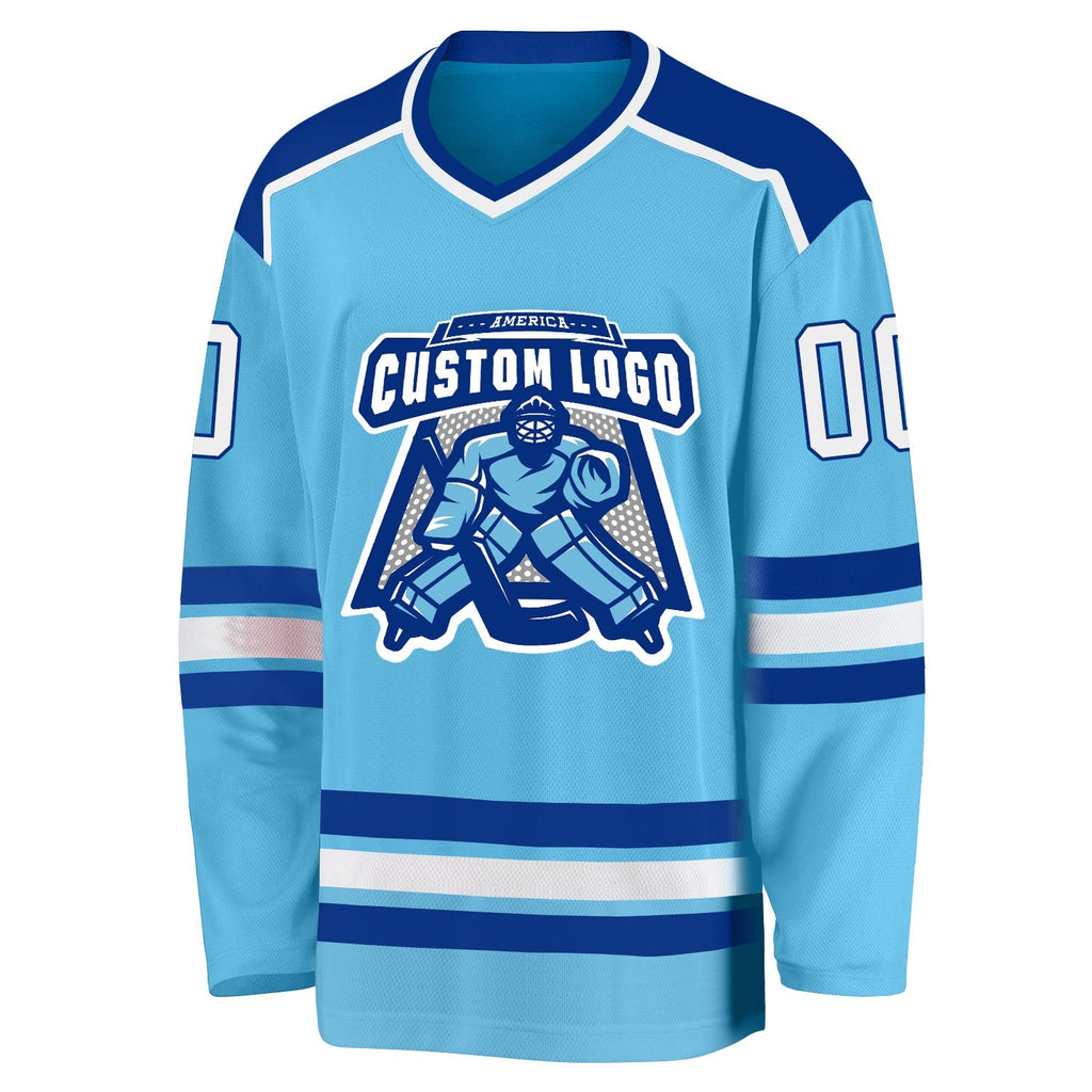Custom Hockey Jersey - Sky Blue White-Royal product image 2