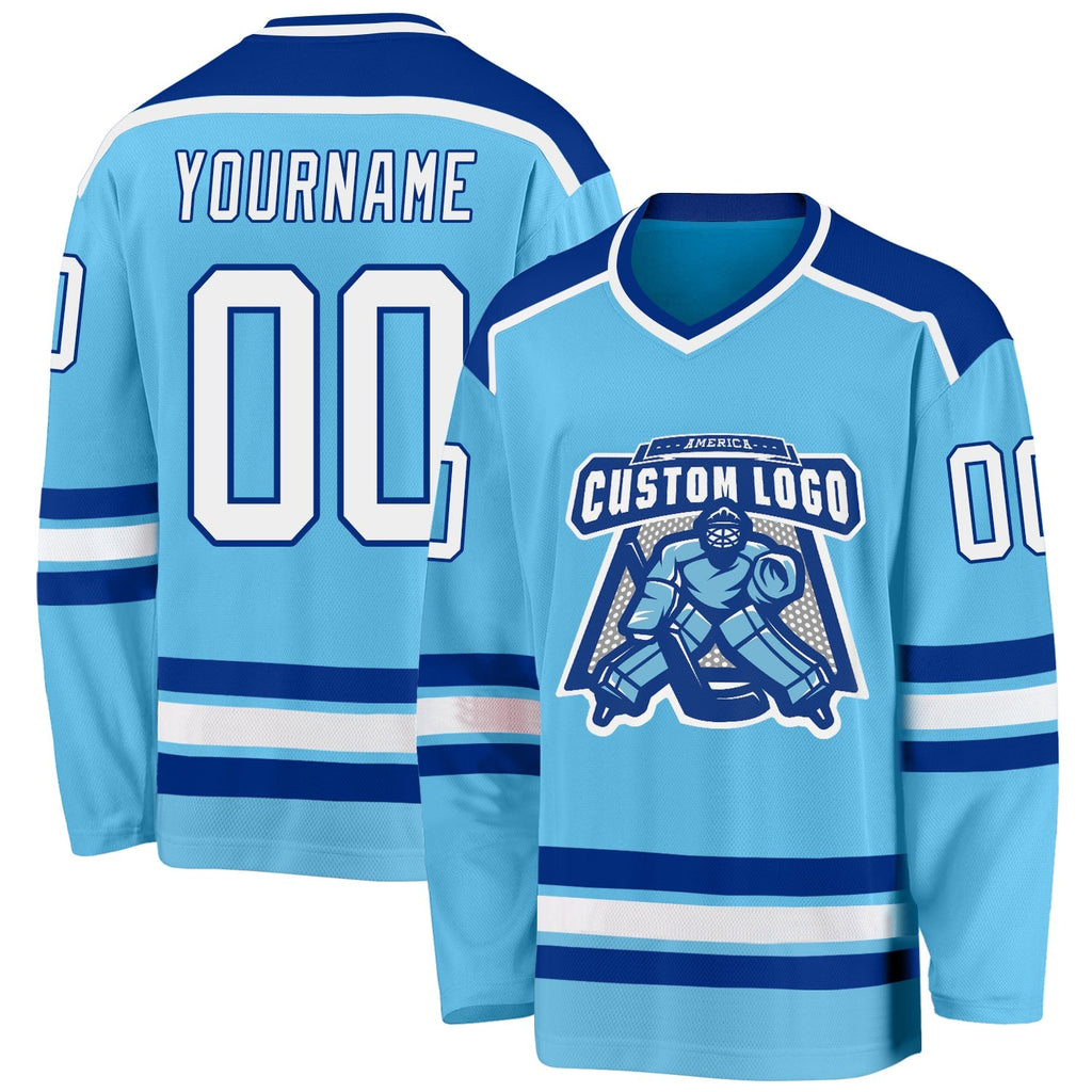 Custom Hockey Jersey - Sky Blue White-Royal product image 1
