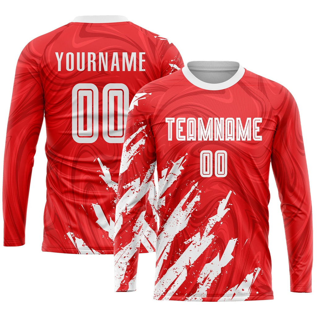 Custom Soccer Jersey - Red White Sublimation Uniform product image 3